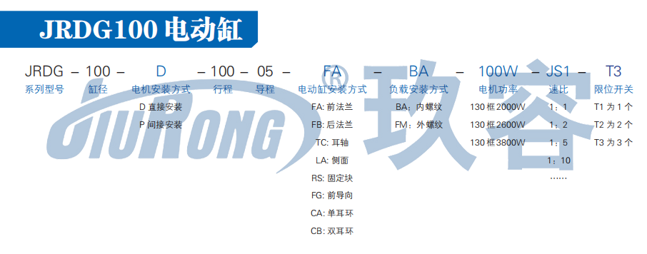 JRDG伺服電動(dòng)缸選型